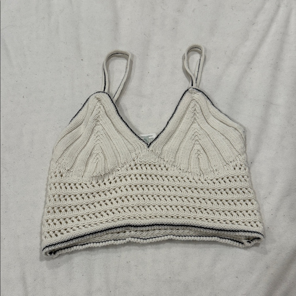 Wild Fable Cream Knit V-Neck Top